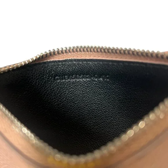 $345 Saint Laurent Blush Pink Grained Leather 5 Fragments Card Holder